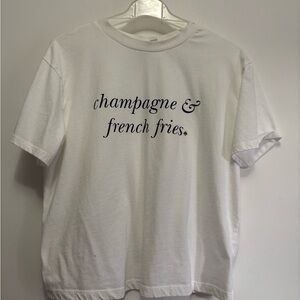 kate spade white crewneck tee with black logo